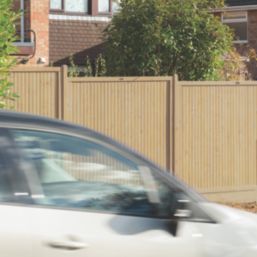 Forest Decibel Vertical Tongue & Groove  Noise Reduction Fence Panels Natural Timber 6' x 6' Pack of 4