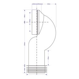 McAlpine  Rigid 90° Space Saving Pan Connector White 354mm