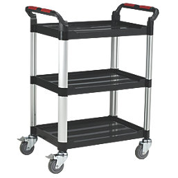 Barton  Silver & Black Premium 3-Shelf Trolley