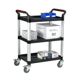 Barton  Silver/Black Premium 3-Shelf Trolley 980mm