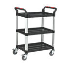 Silver & Black Premium 3-Shelf Trolley