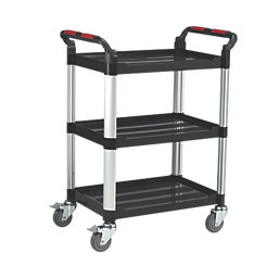 Barton  Silver & Black Premium 3-Shelf Trolley