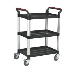 Barton  Silver/Black Premium 3-Shelf Trolley 980mm