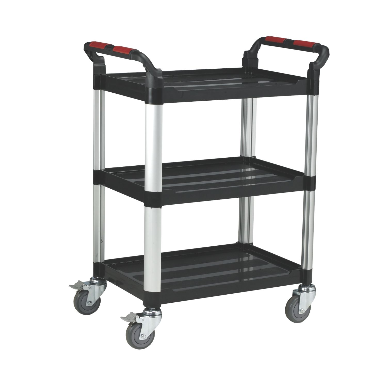 Barton Silver/Black Premium 3-Shelf Trolley 980mm (23038)