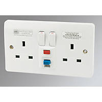 MK Logic Plus 13A 2-Gang DP Switched Active Socket White