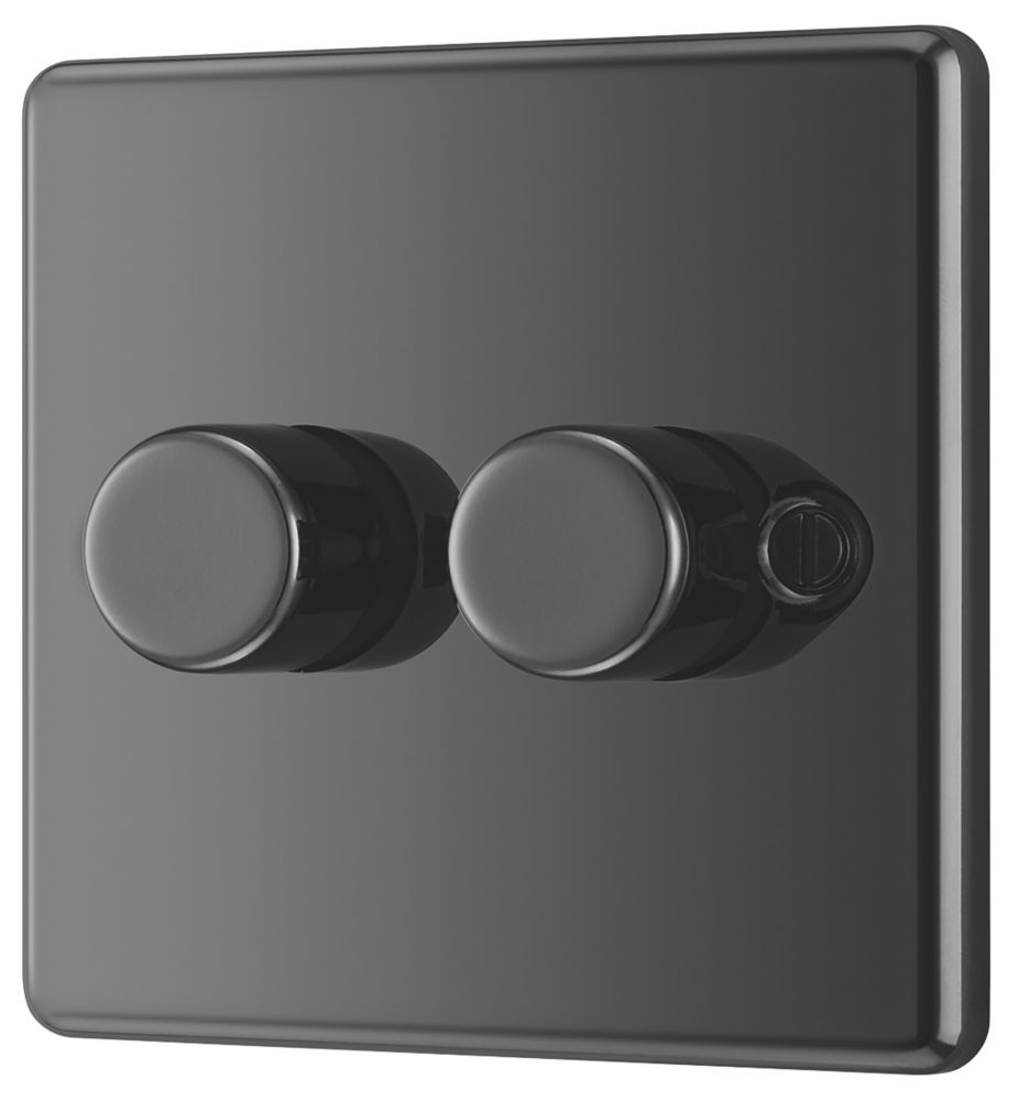 LAP 2 Gang 2 Way LED Dimmer Switch Black Nickel