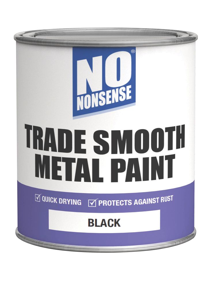 No Nonsense Smooth Quick-Dry Metal Paint Black 750ml - Screwfix