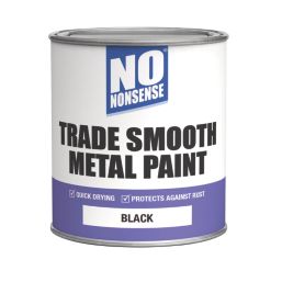 No Nonsense Smooth Quick-Dry Metal Paint Black 750ml - Screwfix