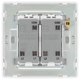 British General Evolve 20A 16AX 2-Gang 2-Way Light Switch  Pearlescent White