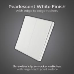 British General Evolve 20A 16AX 2-Gang 2-Way Light Switch  Pearlescent White