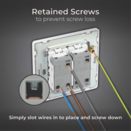 British General Evolve 20A 16AX 2-Gang 2-Way Light Switch  Pearlescent White