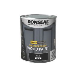 Ronseal 10-Year Exterior Wood Paint Satin Black 750ml