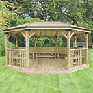 Forest POG51MTTFIN 17' x 12' 6" (Nominal) Hip Timber Gazebo with Assembly