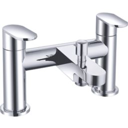 ETAL Juno Polished Chrome 145mm Deck Mounted Dual Control Manual Shower Mixer Tap