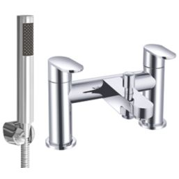 ETAL Juno Polished Chrome 145mm Deck Mounted Dual Control Manual Shower Mixer Tap