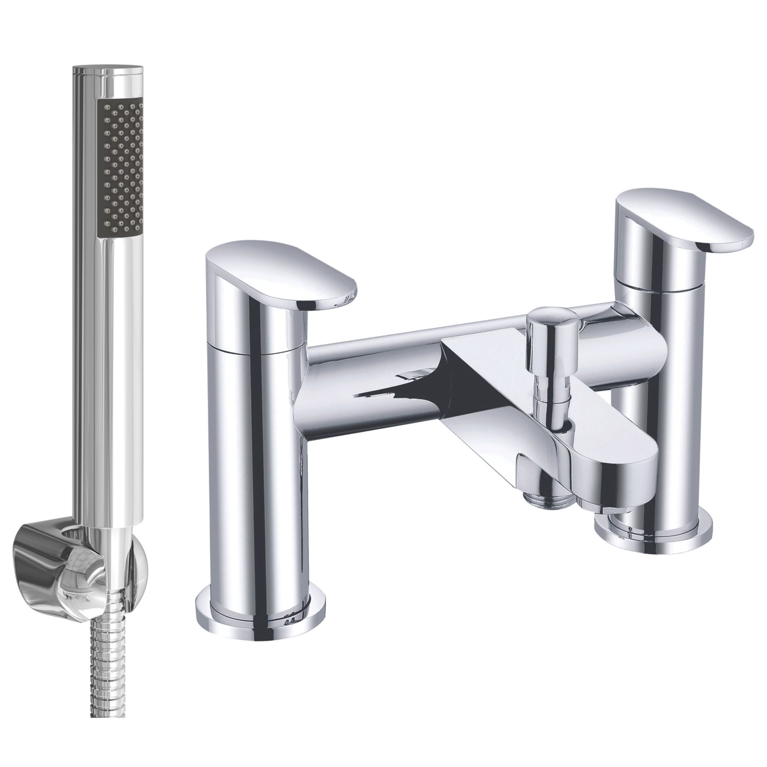 ETAL Juno Polished Chrome 145mm Deck Mounted Dual Control Manual Shower Mixer Tap (230KG)