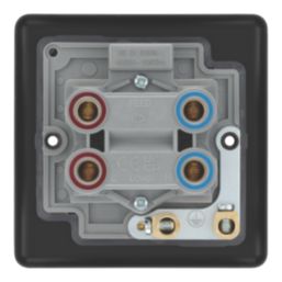 LAP  45A 1-Gang 2-Pole Cooker Switch Matt Black with LED with Red Inserts