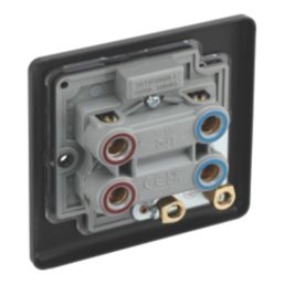 LAP  45A 1-Gang 2-Pole Cooker Switch Matt Black with LED with Red Inserts