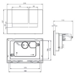Battery-Powered Dual-Flush Touch Plate Black
