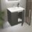 Newland  Double Door Wall-Mounted Vanity Unit with Basin Matt Midnight Mist 500mm x 370mm x 540mm