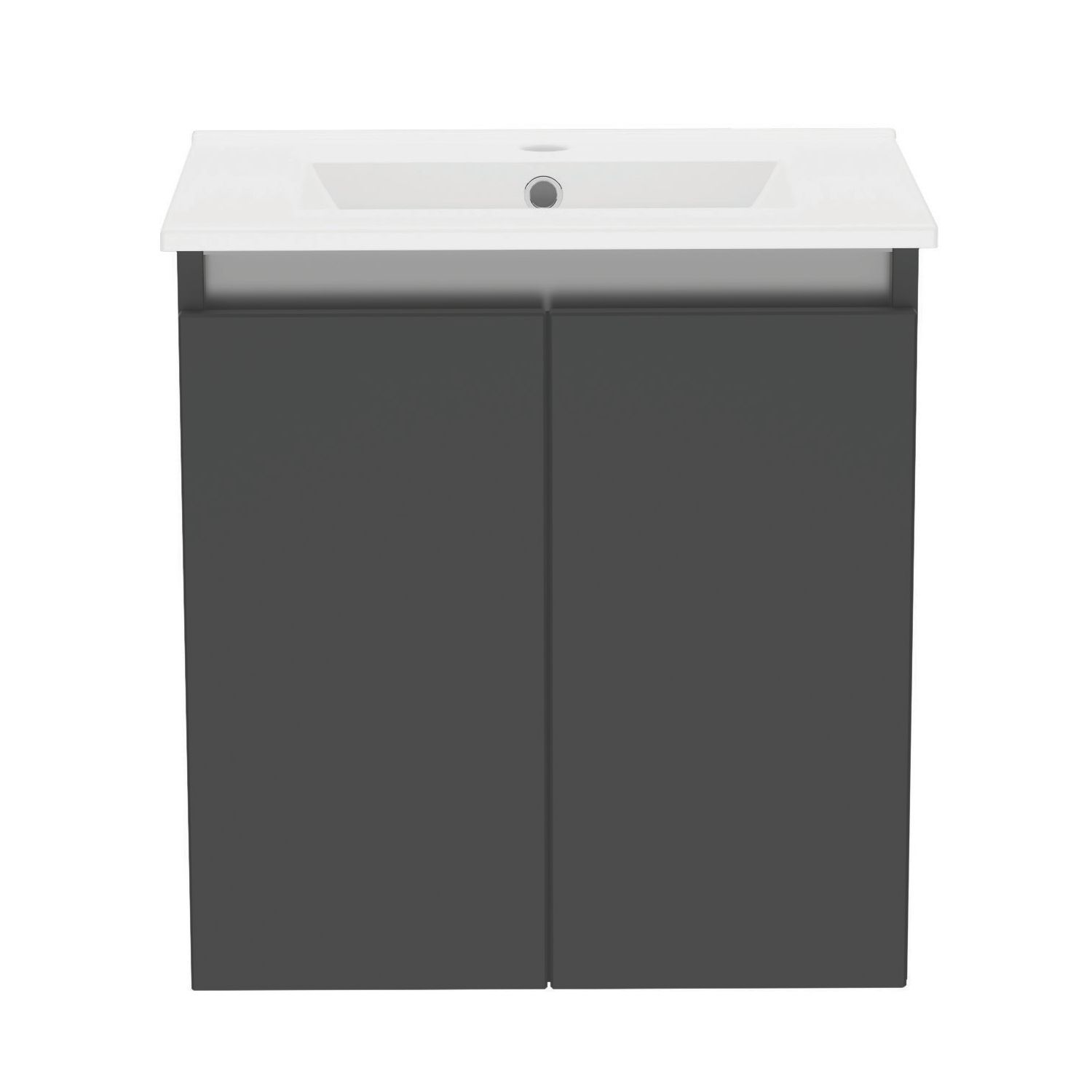 Newland Double Door Wall-Mounted Vanity Unit with Basin Matt Midnight Mist 500mm x 370mm x 540mm (230RN)