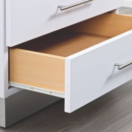 Essentials White Bottom Fix Self-Closing Roller Drawer Runners 400mm 2 Pack