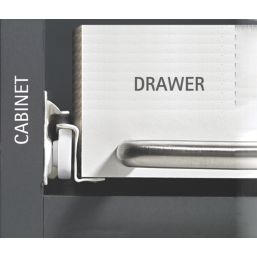 Essentials White Bottom Fix Self-Closing Roller Drawer Runners 400mm 2 Pack