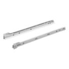 Essentials White Bottom Fix Self-Closing Roller Drawer Runners 400mm 2 Pack
