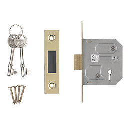 Smith & Locke Fire Rated 3 Lever Electric Brass Mortice Deadlock 64mm Case - 44mm Backset