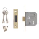 Smith & Locke Fire Rated 3 Lever Electric Brass Mortice Deadlock 64mm Case - 44mm Backset