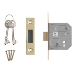 Smith & Locke Fire Rated  3 Lever Electric Brass Mortice Deadlock 64mm Case - 44mm Backset