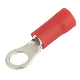 Essentials Insulated Red 4mm Ring Crimps 100 Pack