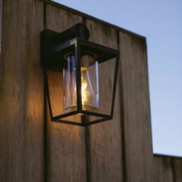 Lutec West Outdoor Lantern Wall Light Black