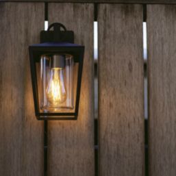 Lutec West Outdoor Lantern Wall Light Black