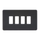 Knightsbridge  4-Module Grid Faceplate Matt Black