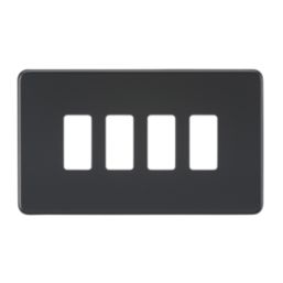Knightsbridge  4-Module Grid Faceplate Matt Black