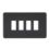 Knightsbridge  4-Module Grid Faceplate Matt Black
