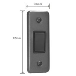 Varilight  10A 1-Gang 2-Way Light Switch  Graphite Grey