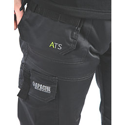Apache ATS 3D Stretch Work Trousers Black / Grey 42" W 31" L