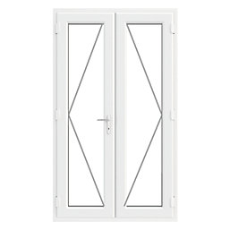 Crystal  White Double-Glazed uPVC French Door Set 2055mm x 1290mm