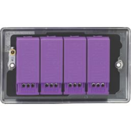 Knightsbridge  4-Gang 2-Way LED Intelligent Dimmer Switch  Matt Black