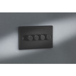 Knightsbridge  4-Gang 2-Way LED Intelligent Dimmer Switch  Matt Black