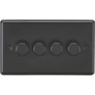 Knightsbridge  4-Gang 2-Way LED Intelligent Dimmer Switch  Matt Black