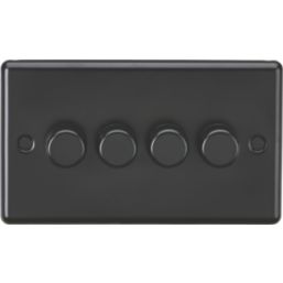 Knightsbridge  4-Gang 2-Way LED Intelligent Dimmer Switch  Matt Black