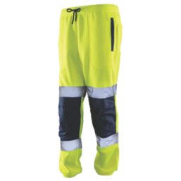 Tough Grit  Hi-Vis Jogging Bottoms Elasticated Waist Yellow / Navy Large 39" W 30" L