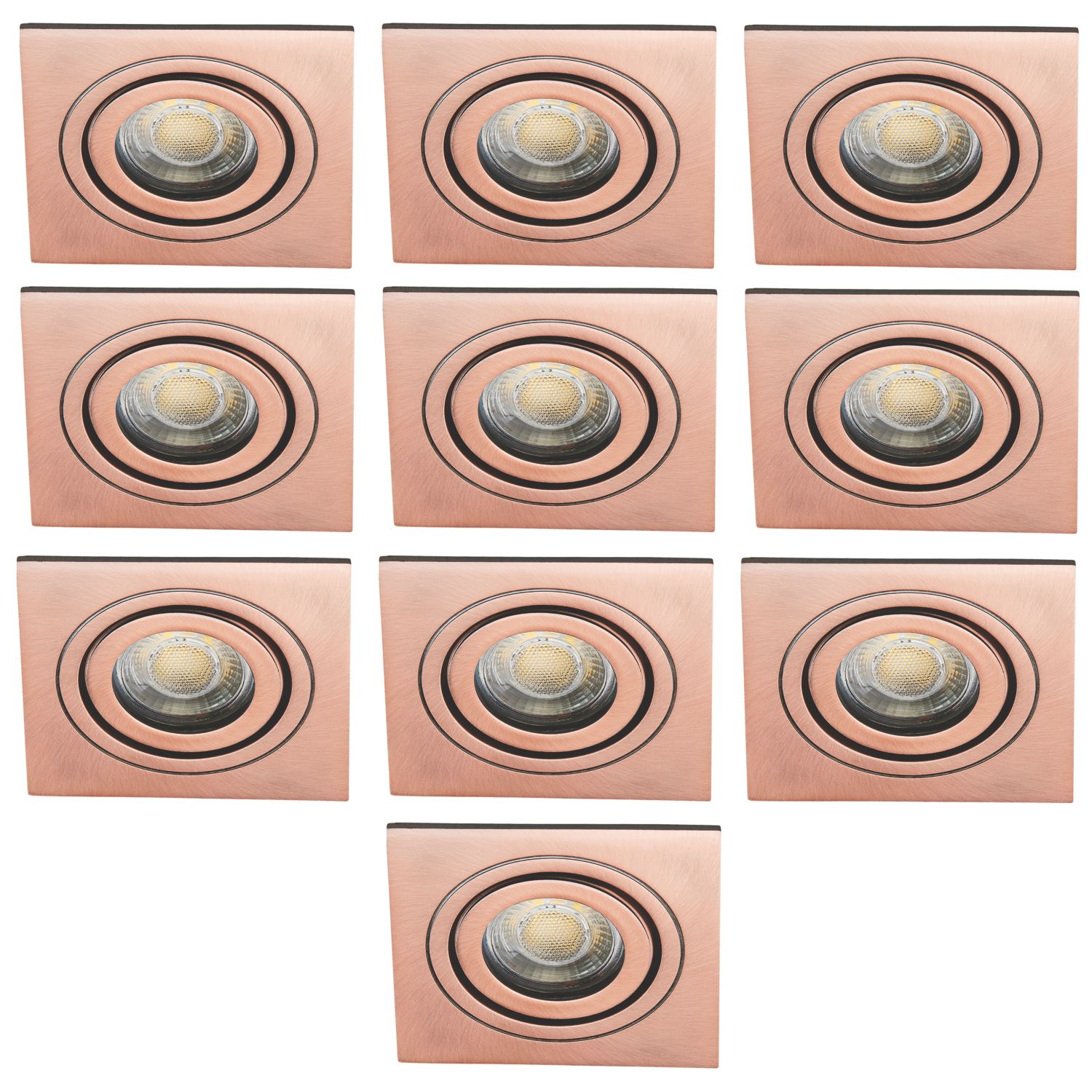 Spa Cali Adjustable Square Downlights Copper 4 Pack (231VJ)