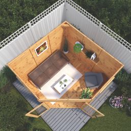 Mercia Premier Corner 8' x 8' (Nominal) Pent Timber Summerhouse