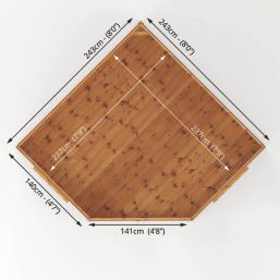 Mercia Premier Corner 8' x 8' (Nominal) Pent Timber Summerhouse