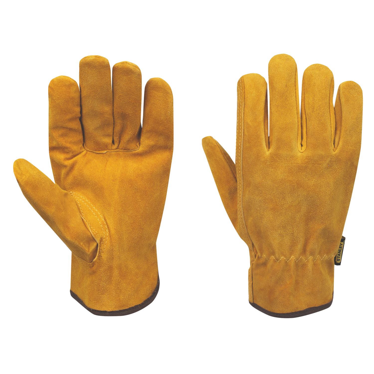 Stanley Split Cowhide Leather Driver Gloves Brown Large (23256)