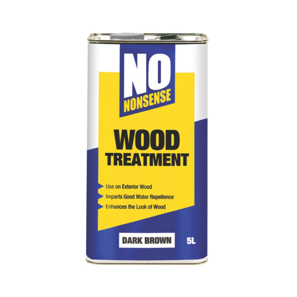 No Nonsense Wood Treatment Dark Brown 5Ltr - Screwfix